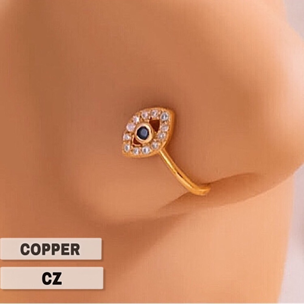 ⚜️𝟯𝟬%𝗢𝗙𝗙 𝗯𝘂𝗻𝗱𝗹𝗲𝘀 𝟯+⚜️ NEW CZ Evil Eye Fake Nose Ring